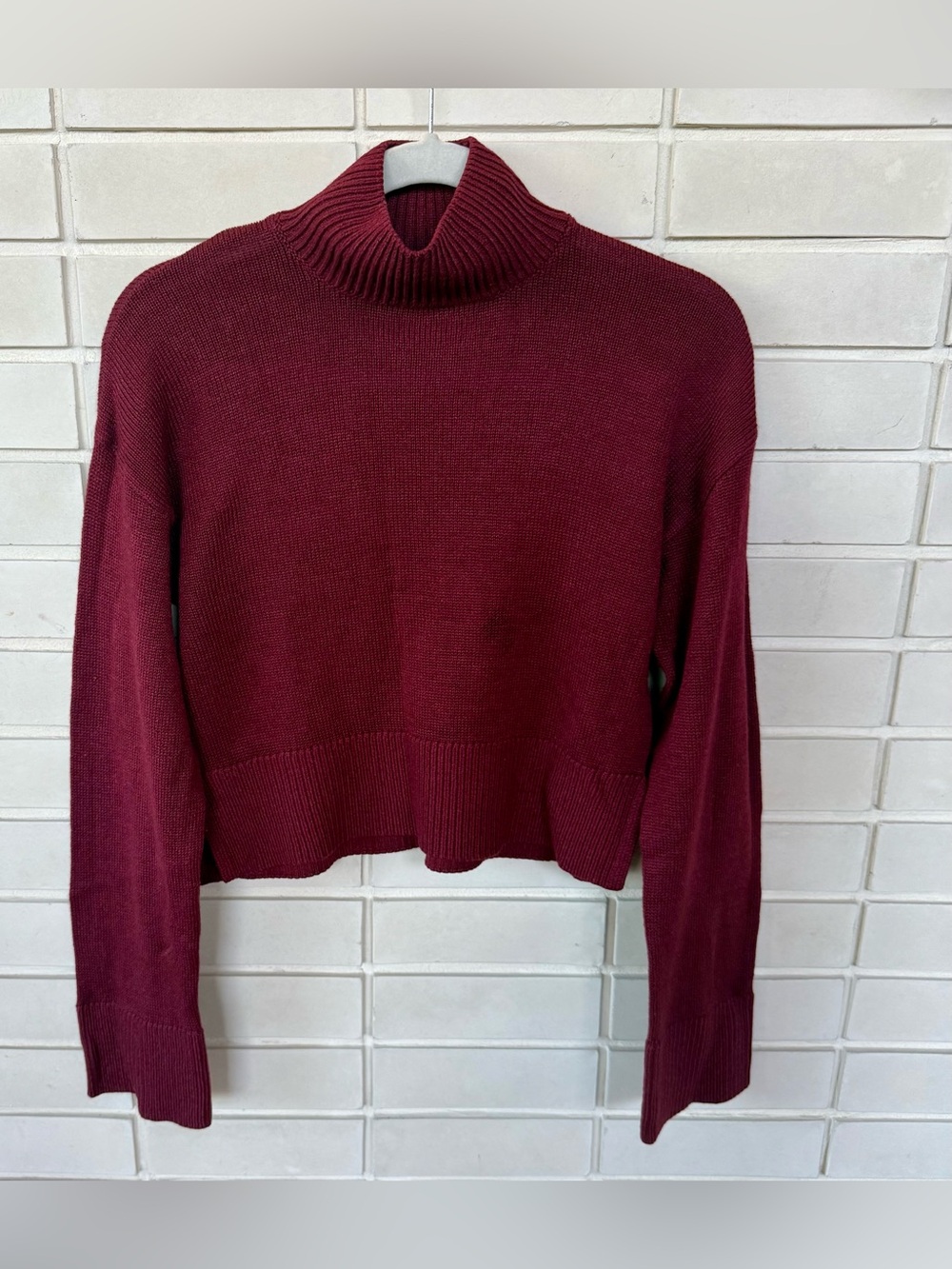 Divided H&M Mock Neck Cropped Sweater * Tween * Size XXS * Burgundy